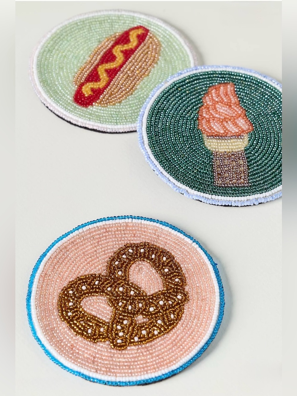 NEW Anthropologie Fiona Coasters: Foodie Edition - Set of 3